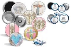 Crosses - Hearts button maker collage 1.25 in, 1.313 6 sizes Product Image 1