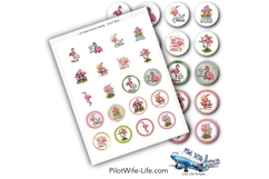 Flamingos button maker collage 1.25 in 4 sizes Product Image 2