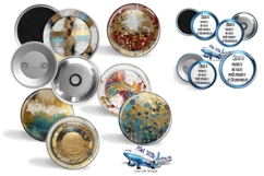 Acrylic Art button maker collage 1.25 in, 1.313 6 sizes Product Image 1