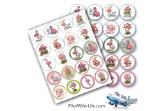 Flamingos button maker collage 1.25 in 4 sizes Product Image 5