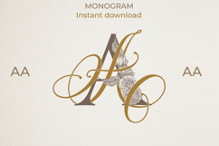 AA Wedding Monogram Logo | Elegant Initials Vector Product Image 1
