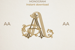 AA Wedding Monogram Logo | Elegant Initials Vector Product Image 1