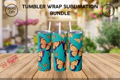 3D butterfly tumbler wrap, 3d floral tumbler wrap, 20 oz Product Image 3