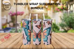 3D butterfly tumbler wrap, 3d floral tumbler wrap, 20 oz Product Image 2