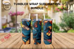 3D butterfly tumbler wrap, 3d floral tumbler wrap, 20 oz Product Image 4