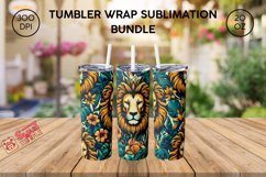 Lion tumbler accessories, Lion pattern sublimation Product Image 3