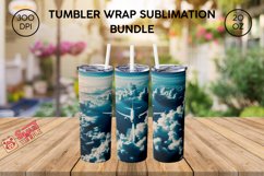 Sky wraps for tumblers, Clouds 20oz tumbler, Clouds tumbler Product Image 4