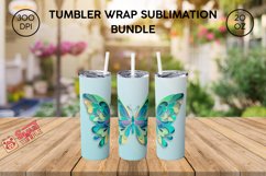 Butterfly tumbler design, 20 oz tumbler wrap Product Image 2