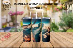 Clouds tumbler accessories, Clouds wrap pattern,Sun set wrap Product Image 4