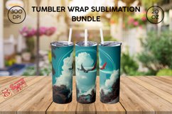 Sky wraps for tumblers, Clouds 20oz tumbler, Clouds tumbler Product Image 3