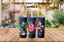 Planets wraps for tumblers, Space pattern sublimation Product Image 1
