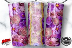 Watercolor Purple | Floral Tumbler | Bridal Gift Wrap Png Product Image 1