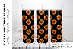Sunflower Tumbler Sublimation Design, 20 OZ Skinny Tumbler Product Image 1