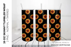 Sunflower Tumbler Sublimation Design, 20 OZ Skinny Tumbler Product Image 1