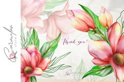 Magnolia Sublimation Design, Magnolia Watercolor Branches Product Image 3