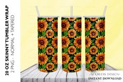 Sunflower Tumbler Sublimation Design, 20 OZ Skinny Tumbler Product Image 1