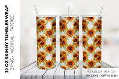 Sunflower Tumbler Sublimation Design, 20 OZ Skinny Tumbler Product Image 1
