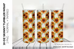 Sunflower Tumbler Sublimation Design, 20 OZ Skinny Tumbler Product Image 1