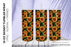 Sunflower Tumbler Sublimation Design, 20 OZ Skinny Tumbler Product Image 1