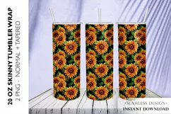 Sunflower Tumbler Sublimation Design, 20 OZ Skinny Tumbler Product Image 1
