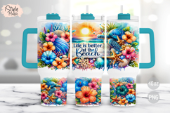 Life is better at the beach 40oz Tumbler Wrap Sublimation Product Image 2