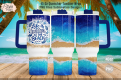 Life is Better at the Beach Summer 40oz Tumbler Wrap PNG Product Image 3