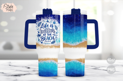 Life is Better at the Beach Summer 40oz Tumbler Wrap PNG Product Image 2