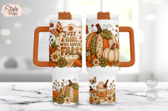 Just A Girl Who Loves Fall 40oz Tumbler Wrap PNG Sublimation Product Image 2