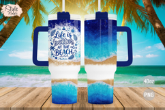 Life is Better at the Beach Summer 40oz Tumbler Wrap PNG Product Image 4