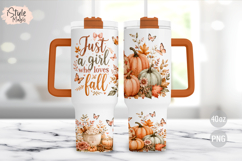 Just A Girl Who Loves Fall 40oz Tumbler Wrap PNG Sublimation Product Image 2