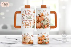 Just A Girl Who Loves Fall 40oz Tumbler Wrap PNG Sublimation Product Image 2