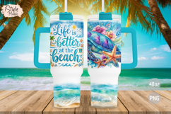 Life is Better at the Beach Summer 40oz Tumbler Wrap PNG Product Image 2