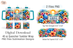 Life is better at the beach 40oz Tumbler Wrap Sublimation Product Image 3