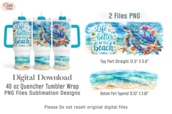 Life is Better at the Beach Summer 40oz Tumbler Wrap PNG Product Image 3