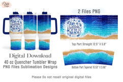 Life is Better at the Beach Summer 40oz Tumbler Wrap PNG Product Image 5