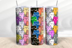 Cute Cats 20oz Skinny Tumbler Design| Cute Cats Tumbler Wrap Product Image 1