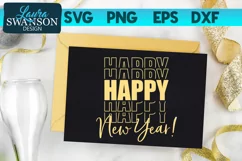 Happy New Year Stacked SVG Product Image 1