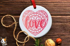 Love Christmas Ornament - Mandala SVG PNG DXF Cut Files Product Image 1