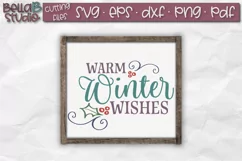 Warm Winter Wishes SVG, Winter Svg File, Christmas Cut File Product Image 1