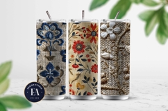 Scandinavian Embroidery Pattern | Jute Floral Texture Product Image 2