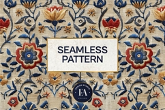 Scandinavian Embroidery Pattern | Jute Floral Texture Product Image 3
