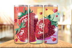 Valentine’s Day 3D Strawberry Tumbler Wrap PNG Big Bundle Product Image 9