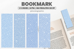 Baby Blue Glitter Bookmark PNG, Bookmark Sublimation Product Image 1