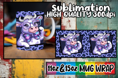 Lovely moments 11oz 15oz sublimation wrap, Cute Cow Product Image 1