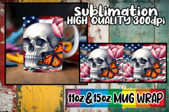 Unique flair 11oz 15oz mug wrap, Skull USA Product Image 1