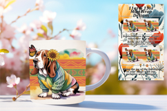 Elegant 11oz Mug Wrap Png Template , Cute Dog Product Image 1
