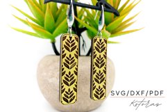 Long Abstract Engraved Earrings Digital Download Product Image 1