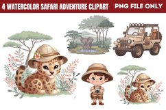 Watercolor Safari Adventure Clipart PNG Product Image 1