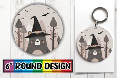 Fall Boho Animal Round Design Halloween PNG Keychain Product Image 1