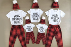 Christmas Family Matching Group Flat Lay T-Shirt Mockups Product Image 1